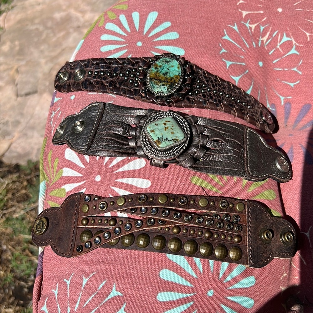 3 leatherrock leather bracelets